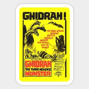 Classic Kaiju Movie Poster - Dragon vs Lizzard Sticker